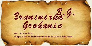 Branimirka Grokanić vizit kartica